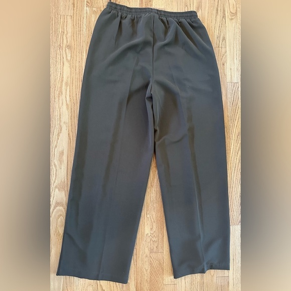 Karen Millen Twill Tie Waist Woven Straight Leg Army Green Pants - Size 12 - Picture 2 of 9